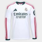 Camisa Real Madrid Manga Longa Home 26/27 s/n Torcedor Adidas Masculina
