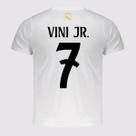 Camisa Real Madrid Soft Juvenil Branca 7 Vini Jr