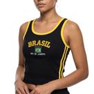 Camisa Regata Cropped Do Brasil Feminina Borbada
