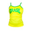 Camisa Regata Feminina Brasil Bandeira Copa do Mundo Futebol
