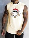 Camisa Regata Masculina Estampa Noel HOHO Estiloso Clima De Natal Tecido Confortavel
