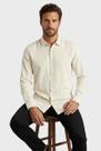 Camisa Reserva ML Masculina Como Linho Mescla Bege Natural - Tamanho S/P - Cor Natural