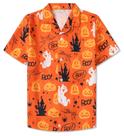 Camisa Sangtree Hawaiian casual de manga curta para meninos laranja 4-5Y