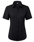 Camisa Siliteelon preta sem rugas resistente a manchas S/S