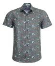 Camisa Social Amil Estampada Manga Curta 100% Algodão 1898