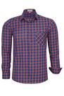 Camisa Social Amil Manga Longa Com Bolso Xadrez Fio Tinto 100% Algodão 1925