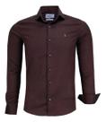 Camisa Social Amil Masculina Slim Manga Longa Elastano 1811