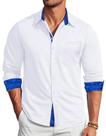 Camisa social Barry.Wang branca para homens de manga comprida Business