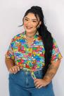 Camisa Social Botão Divertida Unissex Favela Camisa Social Botão Divertida Unissex Favela