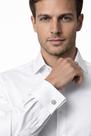 Camisa Social Branca de Punho Duplo para Abotoaduras T&C 100% Algodão Fustão - Elegância e Conforto