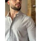 Camisa social cinza em algodão