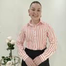 Camisa Social Diamante Listrada Branco e Vermelho Manga Longa Feminino Adulto 25a - FANLIZ