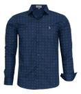 Camisa Social Estampada Manga Longa Amil Comfort Não Amassa 1807