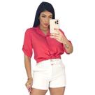 camisa social feminina chamise manga 3/4 lisas luxo premium