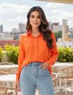 Camisa Social Feminina Manga Longa Alfaiataria Com Bolsos Frontais Anti Odor Leve Com Botões Transparentes Camisa Social Feminina Manga Longa Alfaiataria Com Bolsos Frontais Anti Odor Leve Com Botões Transparentes