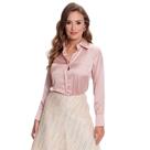Camisa Social Feminina Manga Longa Cetim Teodoro Clássica