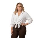 Camisa Social Feminina Plus Size Alfaiataria Premium Sofisticação em Cada Detalhe