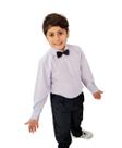 Camisa Social Infantil Lilás Botão Manga Longa Festa Pajem