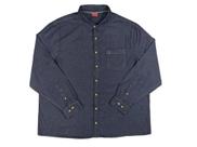 Camisa Social Jeans Plus size Manga Longa Cor Marinho com bolso 34101
