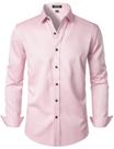Camisa social JEMITOP Wrinkle Free Stretch Pink para homens XXL