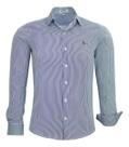 Camisa Social Listrada Slim Ml Amil Passa Fácil Elastan 1876