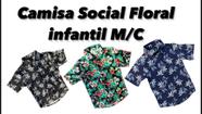 Camisa Social Manga Curta Floral Menino Infantil Festa Envio Já