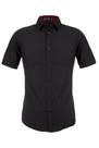 Camisa Social Manga Curta Masculina Lisa Slim Camiseta Curta (MC PRETA)