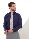 Camisa Social Manga Longa Slim Azul Marinho