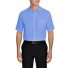 Camisa Social Masculina Bom Pano Manga Curta Lisa Azul Clara Claro