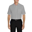 Camisa Social Masculina Bom Pano Manga Curta Lisa Cinza Claro