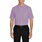 Camisa Social Masculina Bom Pano Manga Curta Lisa Lilás