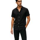 Camisa Social Masculina com Gola Padre Manga Curta