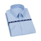 Camisa Social Masculina De Manga Curta Azul Roxo Xadrez Listrada Clássica Casual De Qualidade Para