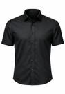 Camisa Social Masculina Manga Curta Preto Jordhan Cor:PretoTamanho:P
