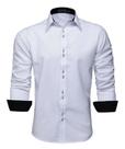Camisa Social Masculina Manga Longa Lisa Slim