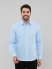 Camisa Social Masculina Premium Tipo Linho Azul Claro