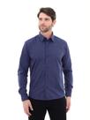 Camisa Social Masculina Premium Tipo Linho Azul Marinho