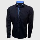 Camisa Social Masculina Slim Fit Manga Longa Preta