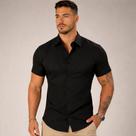 Camisa Social Masculina Slim Manga Curta