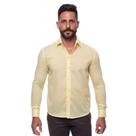 Camisa Social Masculina Slim Manga Longa Lisa Não Amassa