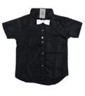 Camisa Social Preta com Gravata Borboleta para Crianças de 2 a 3 Anos