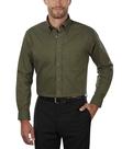 Camisa social Van Heusen Oxford, ajuste regular para homens, verde escuro