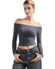Camisa SUUKSESS Off The Shoulder de manga comprida para mulheres Ash
