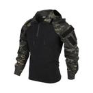 Camisa Tática Masculina de Combate - Camuflada, 1/4 de Manga Com Zíper Rip Stop