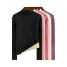 Camisa Térmica Feminina Slim Fit De Lã De Cordeiro Quente De Manga Longa Para Outono/Inverno