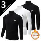 Camisa Térmica Masculina Branca De Manga Longa Com Gola Alta Casual Estilo Joker Para Outono Inverno Camisa Térmica Masculina Branca De Manga Longa Com Gola Alta Casual Estilo Joker Para Outono Inverno