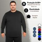 Camisa Térmica Plus Size Proteção Solar Uv 50+ Camiseta Masculina Manga Longa Segunda Pele Frio e C