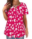 Camisa TIYOMI Plus Size para mulheres 5 vezes rosa choque para o Dia dos Namorados
