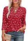 Camisa túnica feminina OFEEFAN, elegante, casual, manga 3/4 - I L Camisa túnica feminina OFEEFAN, elegante, casual, manga 3/4 - I L
