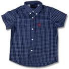 Camisa Txc Infantil Xadrez Manga Curta Azul